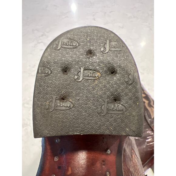 Justin Boots Dark Brown Ankle Boots - Picture 11 of 11